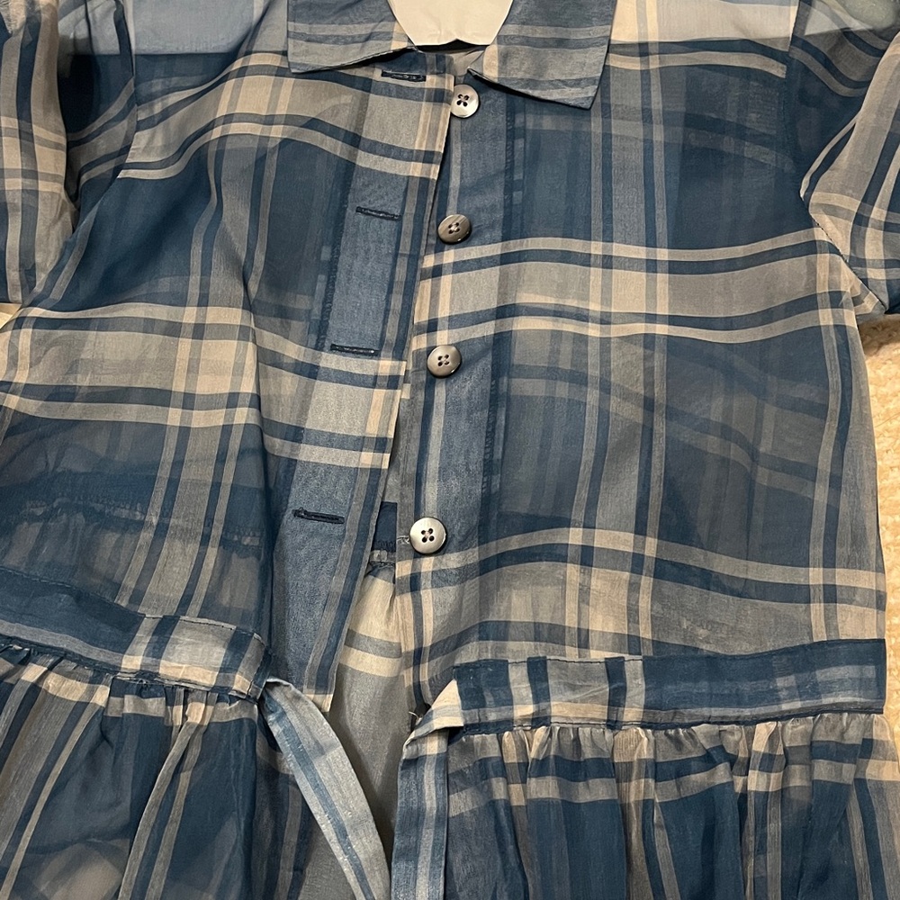 No.6 Store Blue Plaid Midi Dress - Picture 2 of 5